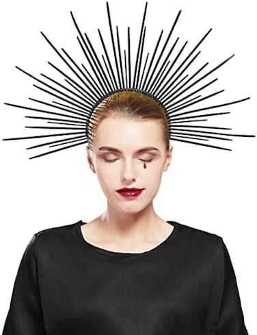 Fantherin Women's Goddess Halo Crown Headband - Zip Tie Spiked Angel Headpiece Headdress for Cosplay Halloween Costume Party.