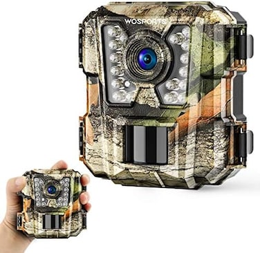 WOSPORTS Mini Trail Camera,24MP 1080P HD Game Hunting Camera Motion Activated with IR Night Vision Waterproof Video Cam for Wildlife Scouting Hunting Deer Cam.