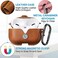 Maxjoy for AirPods Pro 2 Case Leather, Airpods Pro Leather Case Cover with Keychain Airpods Strap Compatible with Apple Airpods Pro 2nd Generation 2023 2022/ AirPods Pro 2019 (Front LED Visible,Brown.