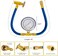 طقم إعادة تعبئة غاز التبريد Belleone R134A مع صمام ثقب الرصاصة BPV31، طقم صنبور خرطوم غاز التبريد R134A وR-12/R-22 فريون للسيارة ونظام تكييف الهواء المنزلي، 3 أنواع من قراءات المقياس.