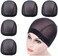 YANTAISIYU 5 PCS/Lot Black Mesh Cap Wig Cap for Making Wigs Stretchable Hairnets with Wide Elastic Band (Mesh Cap L.