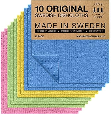 SUPERSCANDI Sweden Tea Towels Pack of 10 Eco-Friendly Reusable Sustainable.