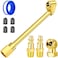 LUMITECO 2 Way Connection Air Chuck Set-1/4 Inch Female NPT Closed Ball Heavy Duty Dual Head Air Chuck and Standard Male Quick Plug, Tire Air Fill Kit for Tire Inflator Gauge and Air Compressor.
