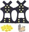 Aerexier Ice Cleats Snow Grips - Anti-Slip Crampons Traction Cleats IceSnow Grippers 10 Steel Studs for Women Men Kids&rsquo; Shoes and Boots (Extra 10 Studs.