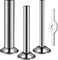 Mudder 4 Pieces Sausage Stuffer Kit 3 Different Sizes Stainless Steel Grinder Tubes with Sausage Stuffer Ring for Size 5 Meat Grinder Food Maker Kit.