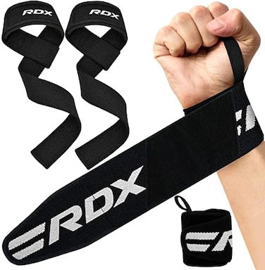 أحزمة رفع الأثقال RDX، لرفع الأثقال المميتة، مقبض يد مانع للانزلاق بطول 60 سم، دعامة معصم مبطنة بالنيوبرين بسمك 5 مم، مناسبة لتمارين كمال الأجسام الشاقة، أربطة رياضية لتقوية العضلات للرجال والنساء