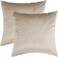 GIGIZAZA Decorative Throw Pillow Covers 16x16,Set of 2 Khaki Champange Square Couch Pillow Covers,Velvet Sofa Boho Cushion Pillows.