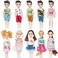ONEST 10 Sets 5 Inch Mini Doll with Doll Clothes Party Grown Outfits Doll Accessories for Kids.