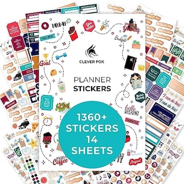 Clever Fox Planner Stickers &ndash; Monthly, WeeklyDaily Planner Stickers 14 Sheets Set of 1360Unique Stickers by Clever Fox (Value Pack.