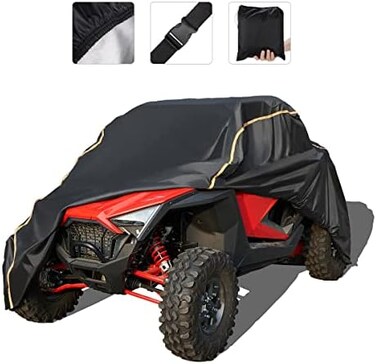 KEMIMOTO UTV X3 Cover Compatible with Polaris RZR, Talon, Maverick X3, Commander, YXZ1000R, Can-Am, YXZ1000R, Protect from Rain Snow Dirt Debris All-Weather Protection Cover with Reflective Strips.