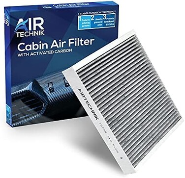 فلتر هواء المقصورة AirTechnik CF10775 مع الكربون النشط يناسب موديلات مختارة من سيارات بويك، كاديلاك، شيفروليه وساب - 13271190.