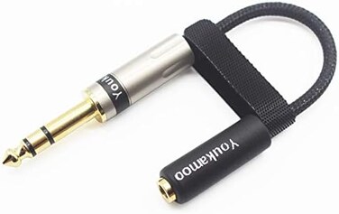 Youkamoo 6. 35mm Male to 4. 4mm Balanced Female 8 Core Silver Plated Headphone Earphone Audio Adapter Cable New in Box.