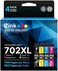 E-Z Ink (TM Remanufactured Ink Cartridge Replacement for Epson 702XL T702XL 702 T702 to use with Workforce Pro WF-3720 WF-3730 WF-3733 Printer (1 Large Black, 1 Cyan, 1 Magenta, 1 Yellow, 4 Pack.