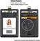 Azrra ID Badge Holder with Lanyard, Vertical PU Leather ID Badge Card Holder with 1 Clear ID Window, 4 Credit Card Slots and a Detachable Neck Lanyard (Black.