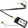 Azrra ID Badge Holder with Lanyard, Vertical PU Leather ID Badge Card Holder with 1 Clear ID Window, 4 Credit Card Slots and a Detachable Neck Lanyard (Black.