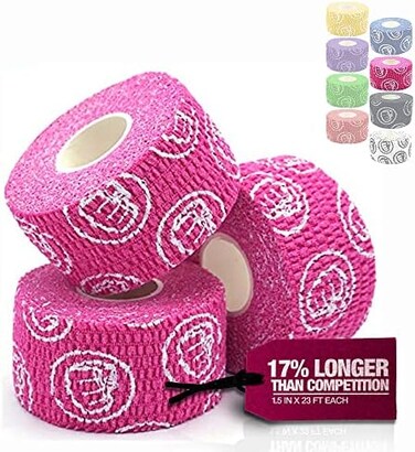 WOD Nation Weightlifting Hook Grip Tape - 3 Pack 23 Feet Long Sticky, ComfortableStretchy Athletic Tape for Weight Lifting forCrossfit and Cross Training - Thumb, HandFinger Protection.