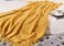 CREVENT 127x152cm Knitted Decorative Throw Blanket for Couch Sofa Chair Bed，Soft Warm Cozy Light Weight for Spring Summer (Mustard Yellow.