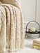 CREVENT Home Decor Rustic Couch Sofa Chair Bed Throw Blanket, Soft Warm Cozy Light Weight for Travelling in Spring Summer (127x152cm Beige/Ivory.