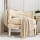 CREVENT Home Decor Rustic Couch Sofa Chair Bed Throw Blanket, Soft Warm Cozy Light Weight for Travelling in Spring Summer (127x152cm Beige/Ivory.
