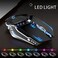 TENMOS T12 Wireless Gaming Mouse Rechargeable, 2. 4G Silent Optical Wireless Computer Mice with Changeable LED light for Laptop PC, 7 Buttons (Black.