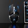 TENMOS T12 Wireless Gaming Mouse Rechargeable, 2. 4G Silent Optical Wireless Computer Mice with Changeable LED light for Laptop PC, 7 Buttons (Black.