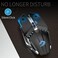 TENMOS T12 Wireless Gaming Mouse Rechargeable, 2. 4G Silent Optical Wireless Computer Mice with Changeable LED light for Laptop PC, 7 Buttons (Black.