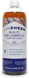 LinSheen Raw Linseed Oil &ndash; Flaxseed Wood Treatment Conditioner to Rejuvenate, Restore and Protect Wood Patio Furniture, Decks to Kitchen Cutting Boards, 32 oz Bottle.