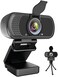 HZQDLN Webcam HD 1080P,Webcam with Microphone, USB Desktop Laptop Camera with 110 Degree Widescreen,Stream Webcam for Calling, Recording,Conferencing, Gaming,Webcam with Privacy Shutter and Tripod.