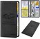 TILDOSAC Leather Car Registration and Insurance Card Holder, Car Document Holder for Cards License with Magnetic Shut (Black, large.