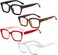 Eyekepper 4 Pack Ladies Reading Glasses - Oversized Square Design Reader Eyeglasses for Women, 4 Pairs Mix, 4 Count (Pack of 1.