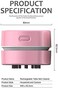 ODISTAR Desktop Vacuum Cleaner,Mini Table dust Sweeper Energy Saving, Cleaning Hairs,Crumbs,Computer Keyboard of Gifts for Kids (Pink.