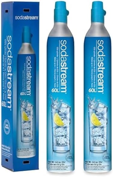 Sodastream 60L Co2 Exchange Carbonator, 14. 5oz, Set of 2, plus $15. com Gift Card with Exchange.
