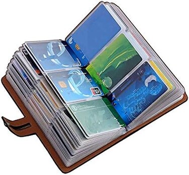 JERLA RFID Credit Card Holder Book,Leather Business Card Organizer for Women Men 96 Card Slots (Black.