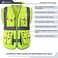 JKSafety 10 Pockets Class 2 High Visibility Zipper Front Safety Vest Yellow with High Reflective Strips Meets ANSI/ISEA Standards (88-Yellow, XX-Large.