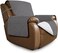 Easy-Going Oversized Recliner Cover Reversible Couch Cover Sofa Cover for Living Room Water Resistant Furniture Protector with Elastic Straps for Pets Dog (Oversized Recliner, Gray/Ivory.