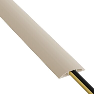 D-Line 6ft Floor Cord Cover, Cable Protector, Hide Extension Cords, Protect Cords, Prevent Cable Trips, Heavy Duty Cord Hider - Cable Cavity = 0. 63" (Wx 0. 31" (H- Beige.