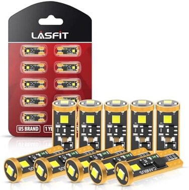 مصابيح LASFIT LED للخريطة القبة (عبوة من 10، W5W 2825).