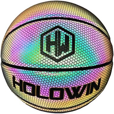 كرة سلة مضيئة ثلاثية الأبعاد عاكسة من HW HOLOWIN للعب الليلي، هدية مثالية من HoloHoops.