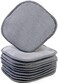 POLYTE Premium Hypoallergenic Chemical Free Microfiber Fleece Makeup Remover and Facial Cleansing Cloth, 5 x 5 in, 10 Pack (Gray.