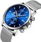 GOLDEN HOUR Mens Watch Fashion Sleek Minimalist Quartz Analog Mesh Stainless Steel Waterproof Chronograph Watches for Men with Auto Date.
