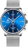 GOLDEN HOUR Mens Watch Fashion Sleek Minimalist Quartz Analog Mesh Stainless Steel Waterproof Chronograph Watches for Men with Auto Date.