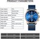 GOLDEN HOUR Mens Watch Fashion Sleek Minimalist Quartz Analog Mesh Stainless Steel Waterproof Chronograph Watches for Men with Auto Date.