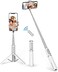 ATUMTEK Selfie Stick Tripod, Extendable 3 in 1 Aluminum Bluetooth Selfie Stick with Wireless Remote and Tripod Stand for iPhone 16/15/14/13/12/11 Pro Max/XS Max/XS/XR/X/8/7, Samsung Smartphones White.