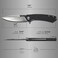 Firebird GANZO Adimanti Skimen Pocket Folding Knife G10 Handle with Clip and Glass Breaker D2 Steel Blade Hunting Fishing Camping Outdoor EDC Knife (Black.