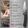 Firebird GANZO Adimanti Skimen Pocket Folding Knife G10 Handle with Clip and Glass Breaker D2 Steel Blade Hunting Fishing Camping Outdoor EDC Knife (Black.