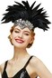 BABEYOND Carnival Feather Headpiece Showgirl Headband Women's Feather Pageant Headband 1920s Flapper Headband (Black.