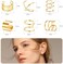 Roctee 18 Pairs Ear Cuff, 6 Styles Cartilage Clip On Earrings Set Stainless Steel Ear Clip Fake Cartilage Earring Non Piercing Helix Cartilage Ear Clip Gold/Silver/Rose, Stainless Steel, 无宝石.