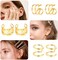 Roctee 18 Pairs Ear Cuff, 6 Styles Cartilage Clip On Earrings Set Stainless Steel Ear Clip Fake Cartilage Earring Non Piercing Helix Cartilage Ear Clip Gold/Silver/Rose, Stainless Steel, 无宝石.