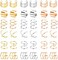 Roctee 18 Pairs Ear Cuff, 6 Styles Cartilage Clip On Earrings Set Stainless Steel Ear Clip Fake Cartilage Earring Non Piercing Helix Cartilage Ear Clip Gold/Silver/Rose, Stainless Steel, 无宝石.