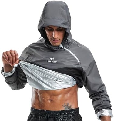 HOTSUIT Sauna Suit/Sauna Jacket Men Jacket Pants Gym Workout Sweat Suit/Sauna Jacket Tracksuit for MMA Boxing.